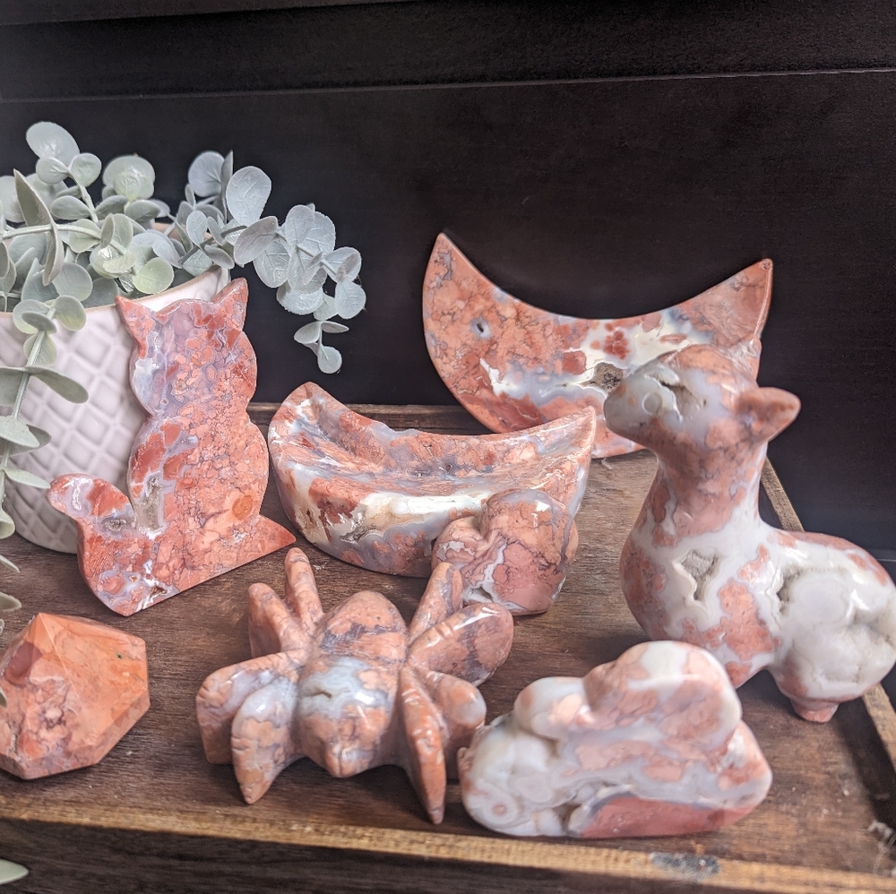 Amazing Cotton candy agate set of crystals 🔮